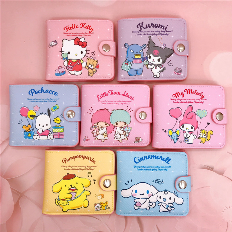 New Design Sanrios Wallet Cute Cartoon Pacha Dog Kuromi Card Holders Fashion Wallet Bag Sanrios My Melody Colorful Card Bag