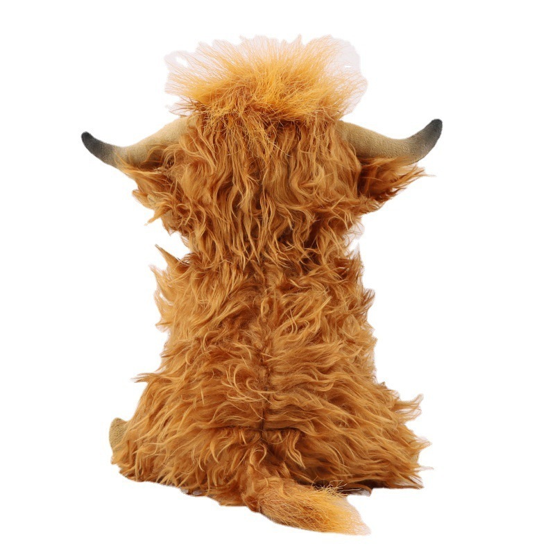 Highlands Cows Brown Animal Scotch Highland Cattle Long Hair Plush Toy Stuffed Scotch Yak Stuffed Dolls For Kids