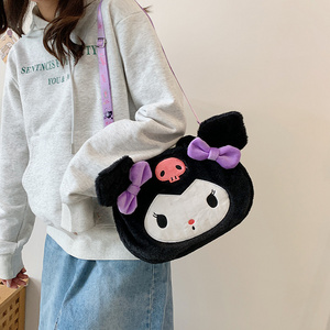 Wholesale Cartoon Soft Kuromi Stitch Kitty Pikachu Plush Backpack Handbag Plush Toy