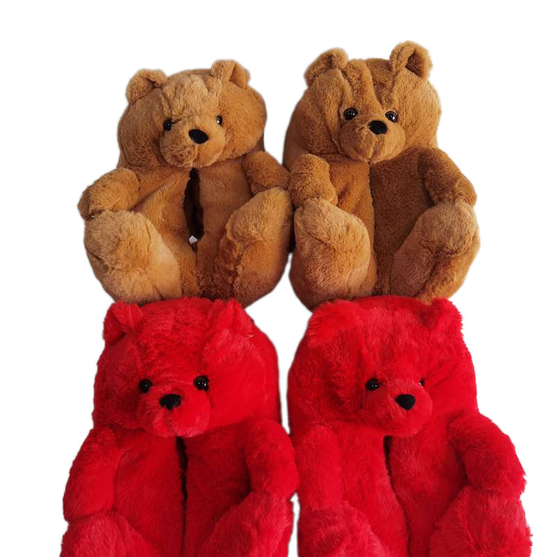 2022 Drop Shipping Plush New Style Bear Slippers House Teddy Bear Slipper for Women Cheap Shipping