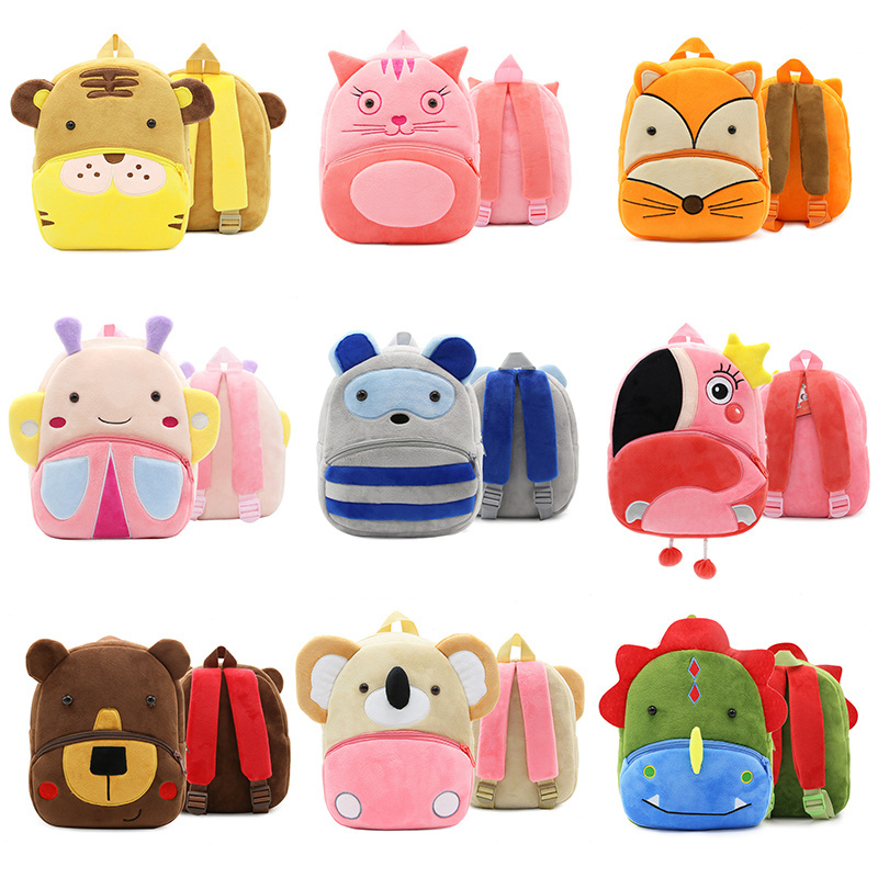 2022 New Style Animal Backpack Kindergarten School Plush Backpacks Stuffed Animal Toy Kid Plush Backpack