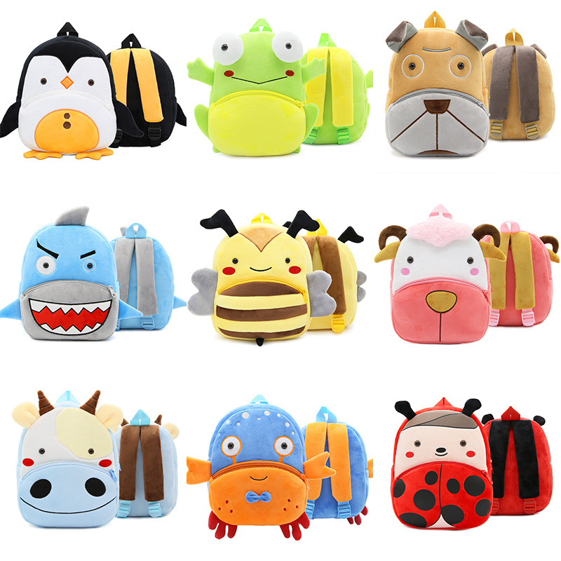 2022 New Style Animal Backpack Kindergarten School Plush Backpacks Stuffed Animal Toy Kid Plush Backpack