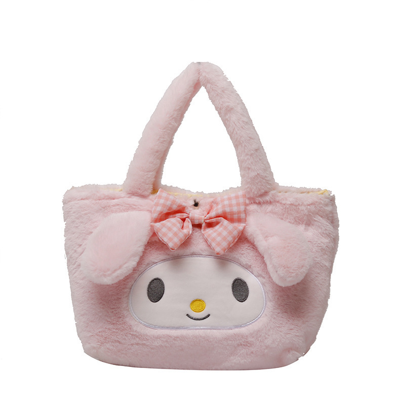 26cm Kuromi My Melody Figure Kuromi Plush Backpack Kids Backpack Soft Plush Handbag Cartoon Plush Bag