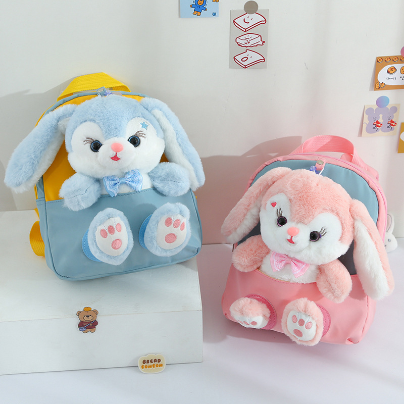 Kawaii Stuffed Animal Rabbits Backpack High Quality Plush Doll Children Backpack for Kids Rabbit Backpack