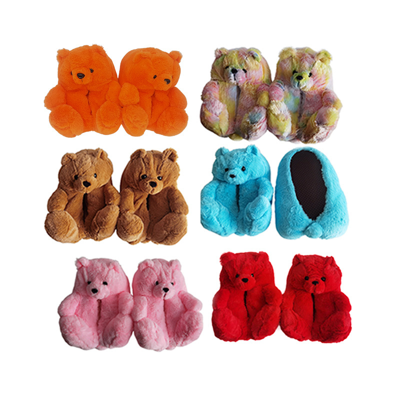 2022 Drop Shipping Plush New Style Bear Slippers House Teddy Bear Slipper for Women Cheap Shipping