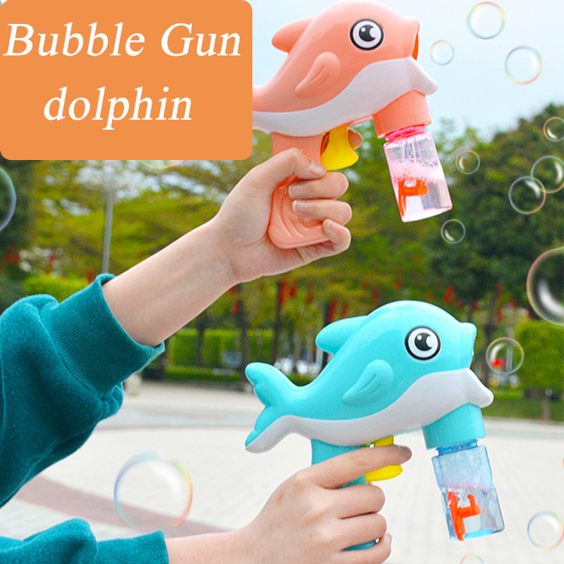 Wholesale Water Soap Bubble Gun Animal Shape Dolphin Bubble Gun Kids Play Bubble Gun