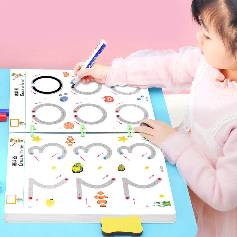 Wholesale Baby Enlightenment Holding Pen Training Book Wired Animal Fruit Exercise Book Early Education Toys