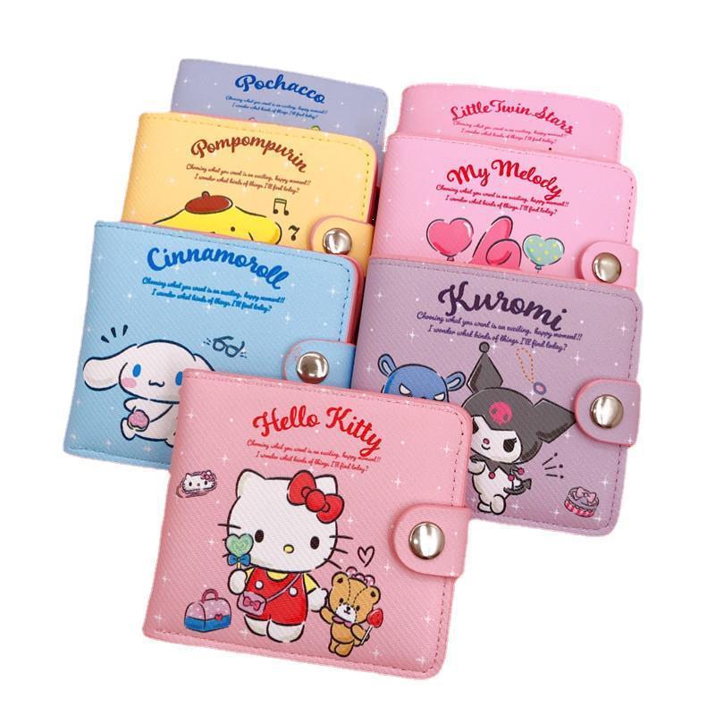 New Design Sanrios Wallet Cute Cartoon Pacha Dog Kuromi Card Holders Fashion Wallet Bag Sanrios My Melody Colorful Card Bag