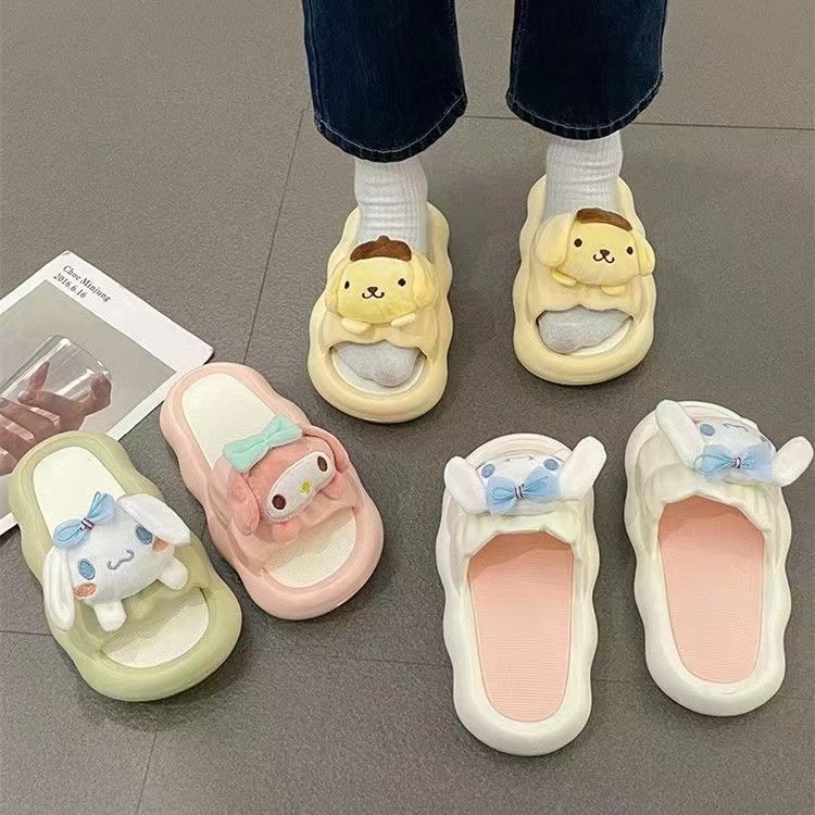 Kawaii Cartoon Anime Shoes Kuromi Home Slipper Cute Indoor Melody Non-slip Summer Outdoor Eva Slippers For Women