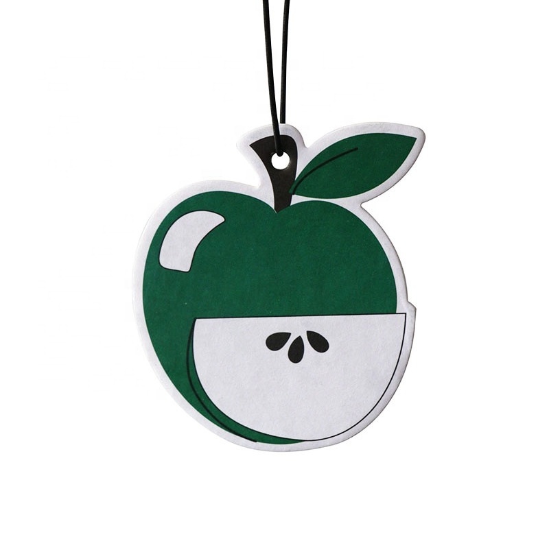 Top quality printed various apple  shape classic lasting OEM custom paper car air freshener