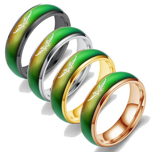 New Temperature-Sensitive Color-Changing Stainless Steel Colorful Ring Titanium