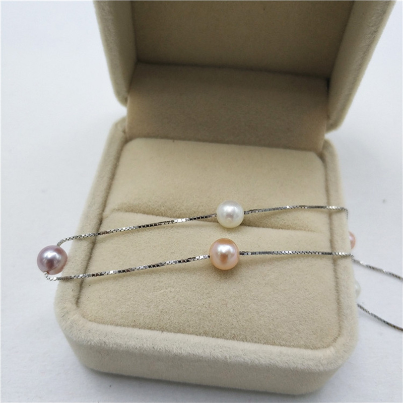 High Quality Women's 925 Sterling Silver Natural Freshwater Pearl Bracelet