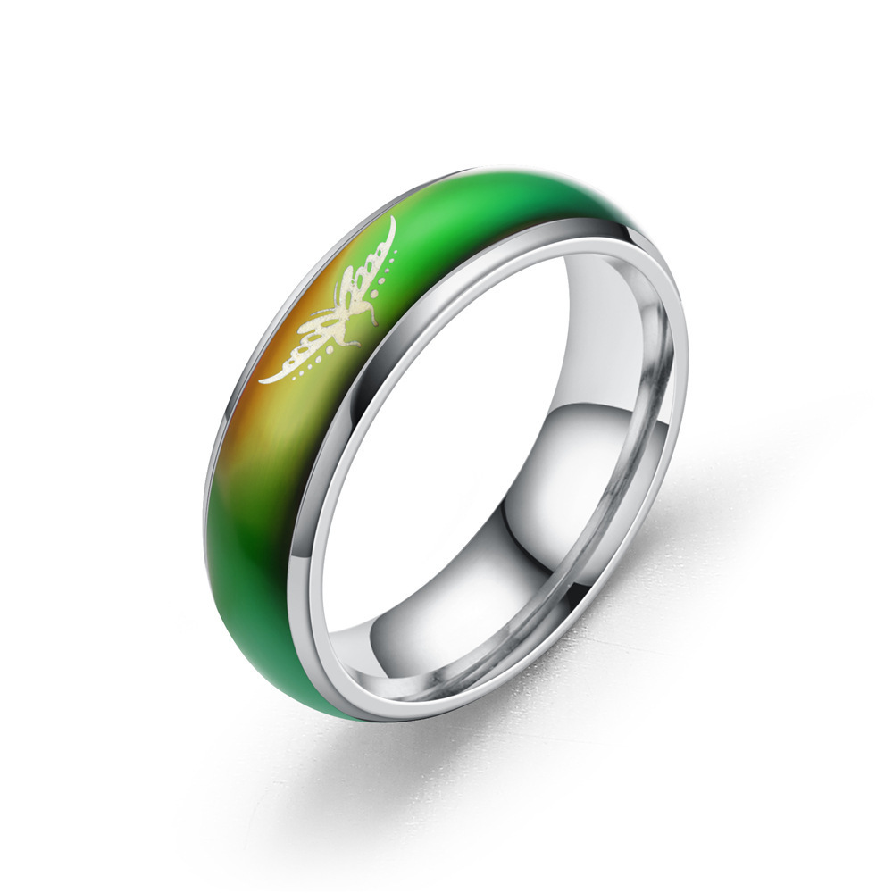 New Temperature-Sensitive Color-Changing Stainless Steel Colorful Ring Titanium