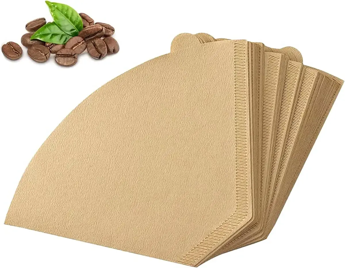 Unb leached Cone White Coffee Filters for a Clean Cup V60 Shape Wood Pulp Coffee Filter Paper