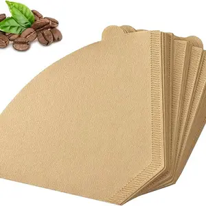 Unb leached Cone White Coffee Filters for a Clean Cup V60 Shape Wood Pulp Coffee Filter Paper