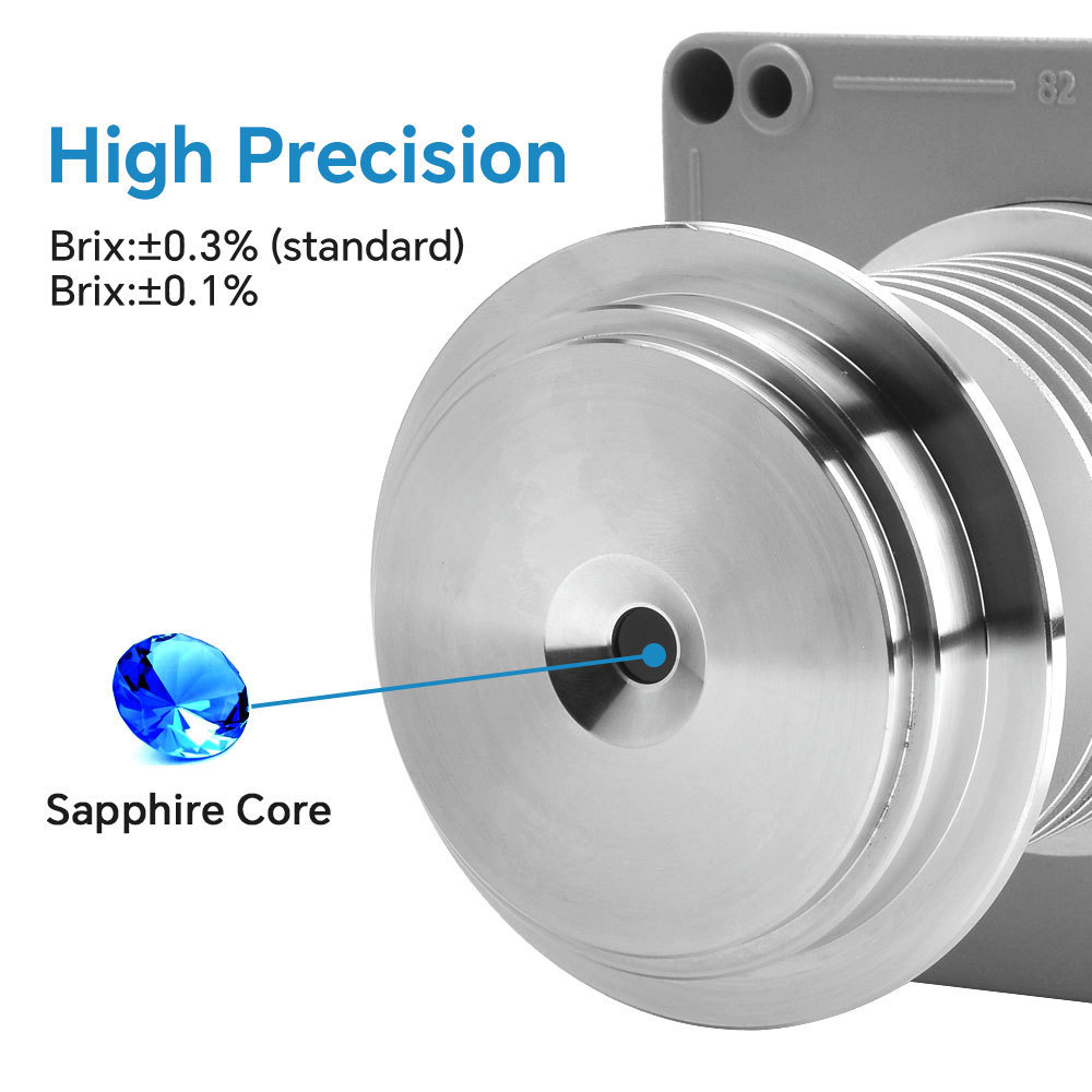 0-90% smart sensor inline process refractometer digital brix meter in industrial