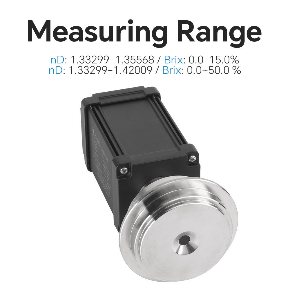 IP65 4-20mA RS485 output customizable compact inline refractometer from shanghai manufacturer