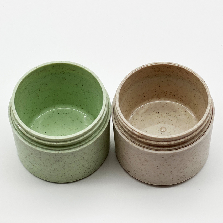 Eco Friendly Wheat Straw Biodegradable Cosmetic Jar Containers 10g 20g 30g 50g 100g 150g 200g 250g