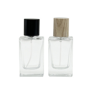 Clear Square Perfume Empty bottle 30ml Cosmetic Packaging Glass Perfume Bottle Spray