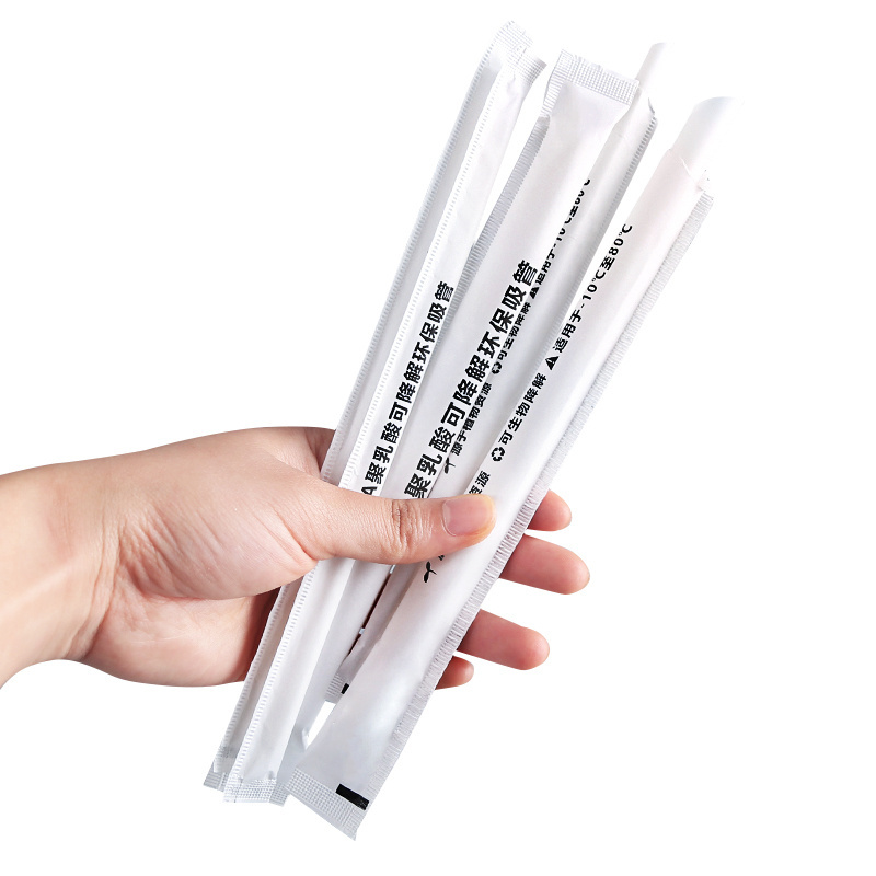 Custom drinking straws disposable PLA biodegradable milk bubble tea straight straw