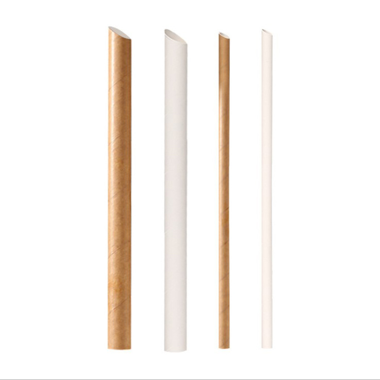 Disposable biodegradable bubble tea paper straw Individually wrapped paper drinking straws