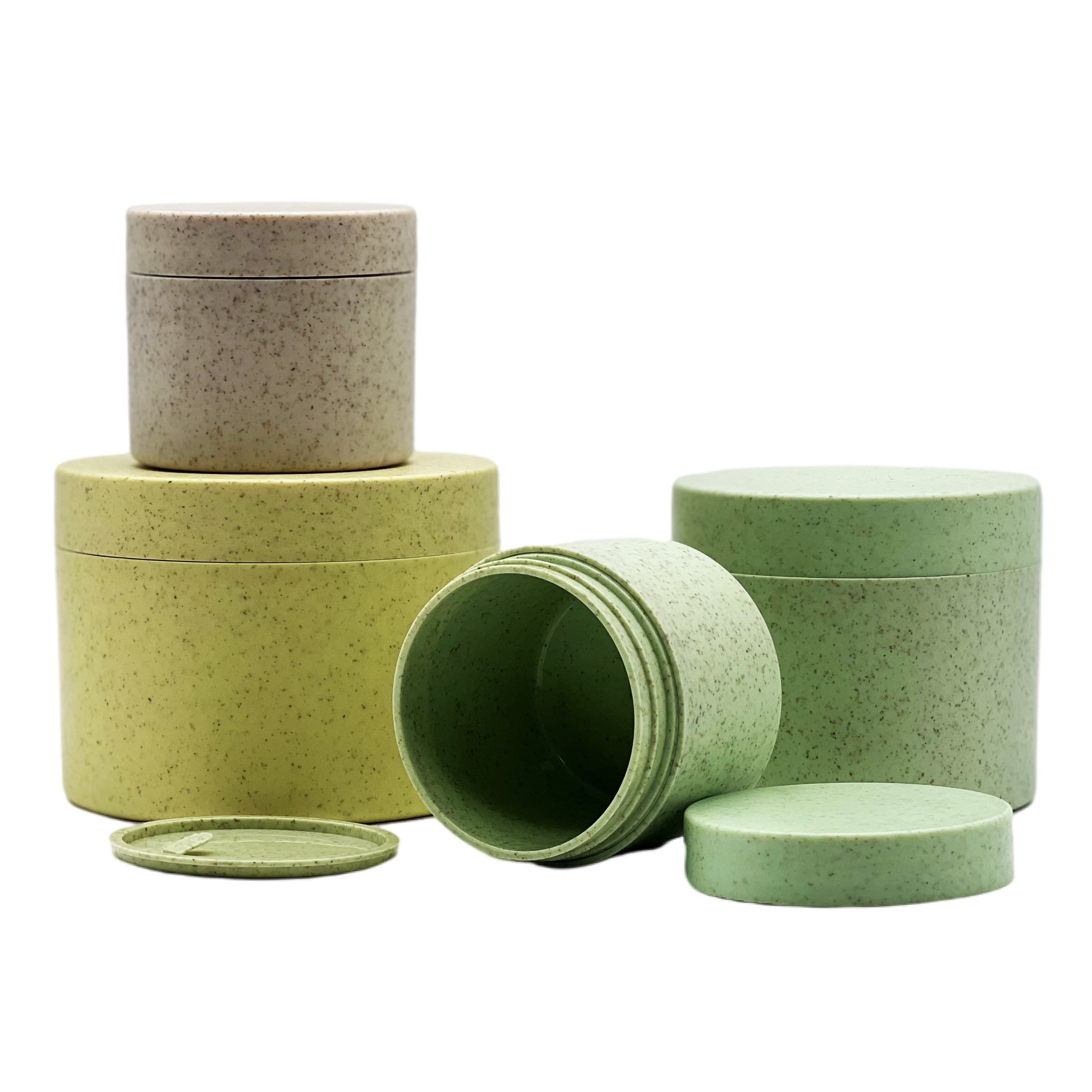 Eco Friendly Wheat Straw Biodegradable Cosmetic Jar Containers 10g 20g 30g 50g 100g 150g 200g 250g