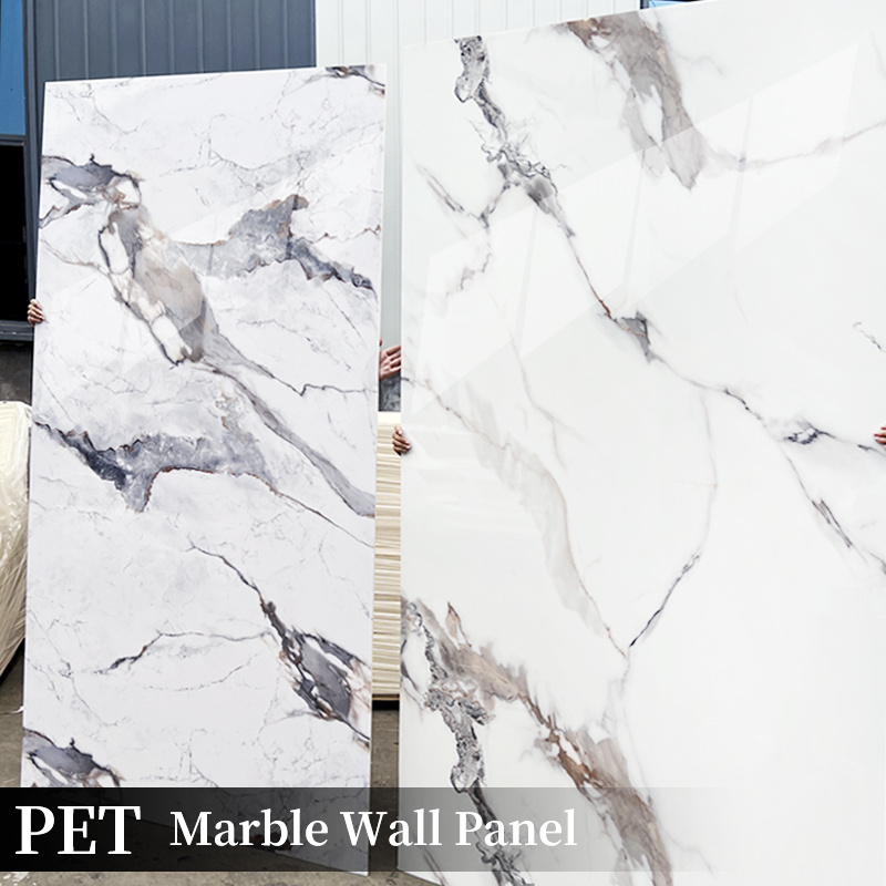 High quality Environment Friendly wall panels wall interior PET marble wall panel