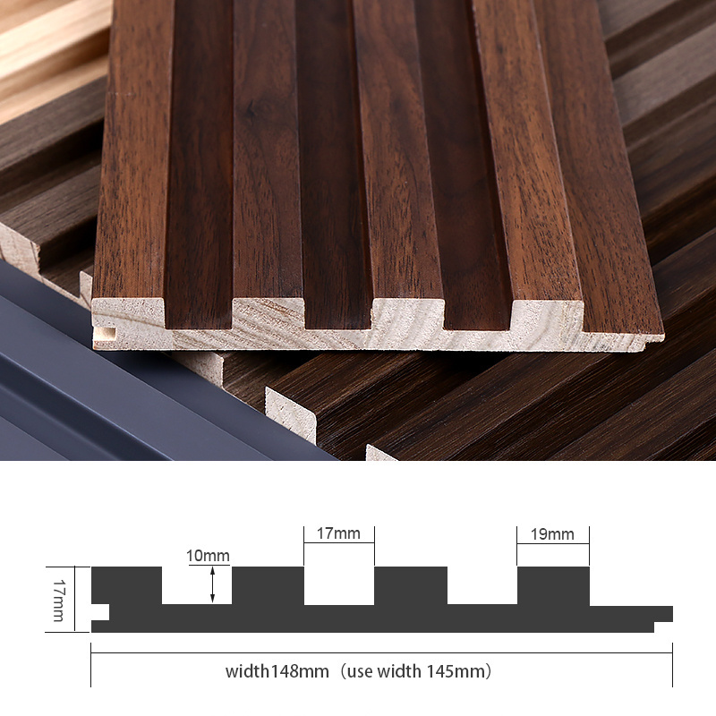 150 17MM Fluted Grille  Solid Wood Wall Panel Interior Decoration Fluted Wall Panels