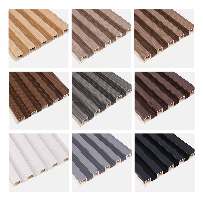 WPC Wall panel Building Materials PVC Interior decorative panels Cladding Boards Fluted Wall Panels