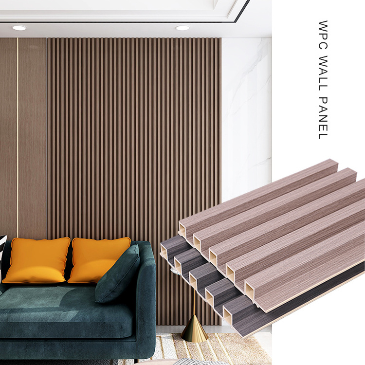 WPC Wall panel Building Materials PVC Interior decorative panels Cladding Boards Fluted Wall Panels