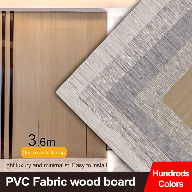 PVC Bamboo Charcoal Fiber Fabric Texture Wall Panel WPC Wood Veneer Wall Board PVC Foam Board