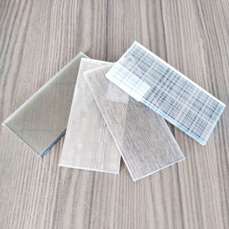 copper safety buildings chicken wire glass flat glass laminated decorative mesh metal wired glass door with wire mesh