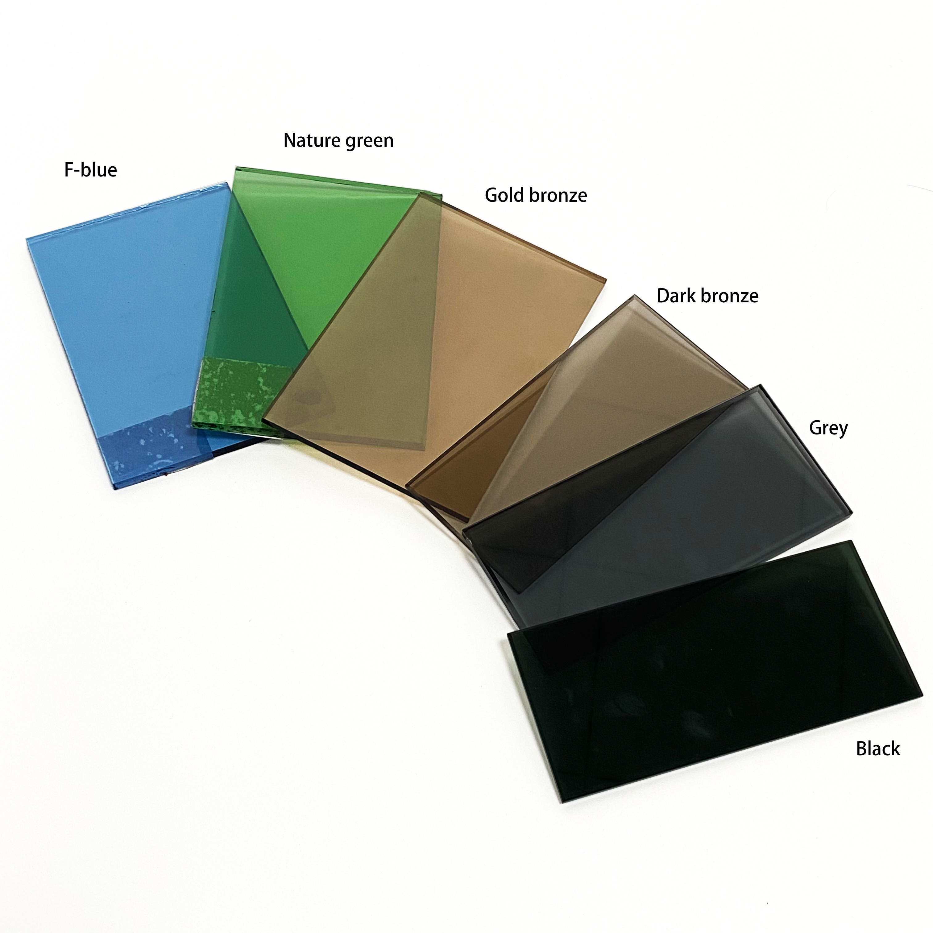 2mm 4mm10mm thick bronze black lake  blue  light green grey annealed tinted tempered float glass