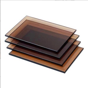 5mm 6mm dark flat brown tinted glass tempered tea color reflective gold golden brown sheet mirror decorative glass