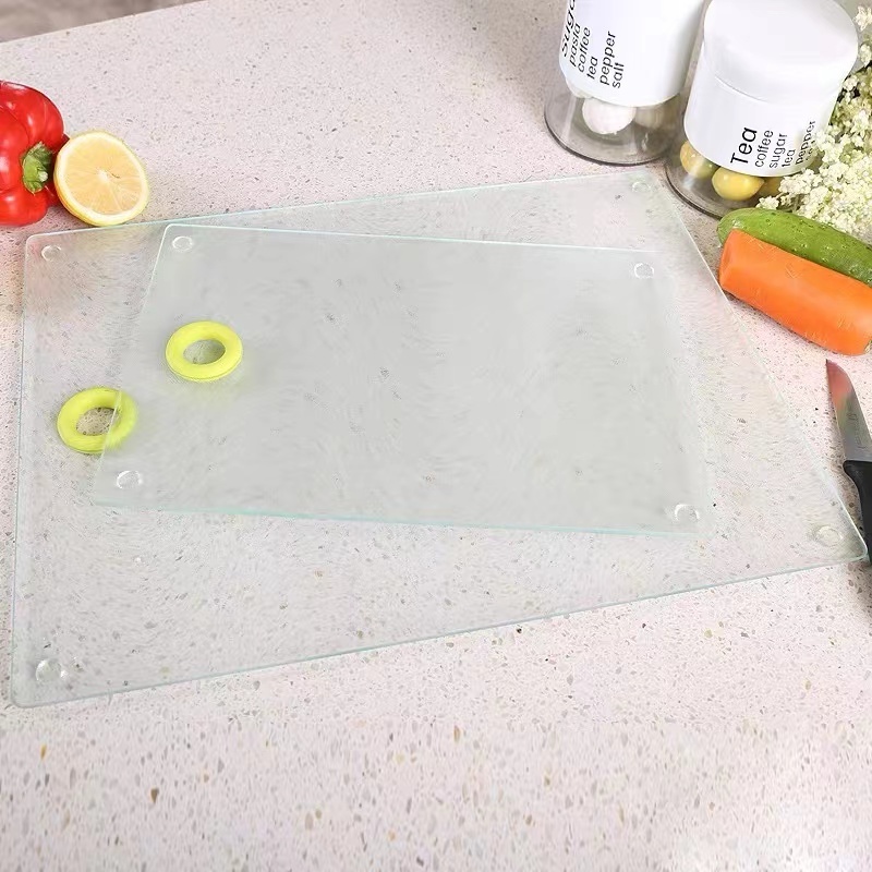 Frosted Tempered Glass Cutting Board Scratch Heat Shatter Resistant Dishwasher Safe Frosted