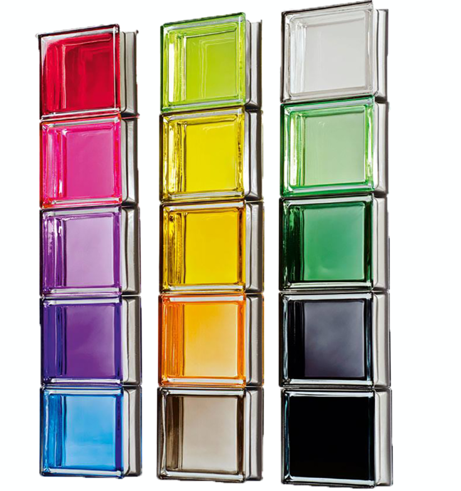 Hollow Glass Block with Hole for Craft Colored Glass Brick Multi Patterns Clear Blue Ribbed Custom Design Service