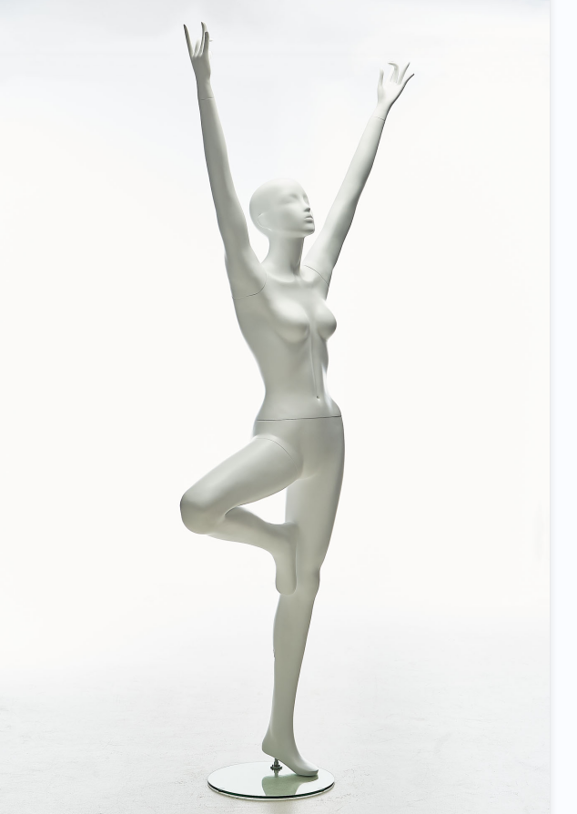 Full body dress form ladies garment clothes display fiberglass mannequin with wood base  female  yoga mannequin  from Zihe