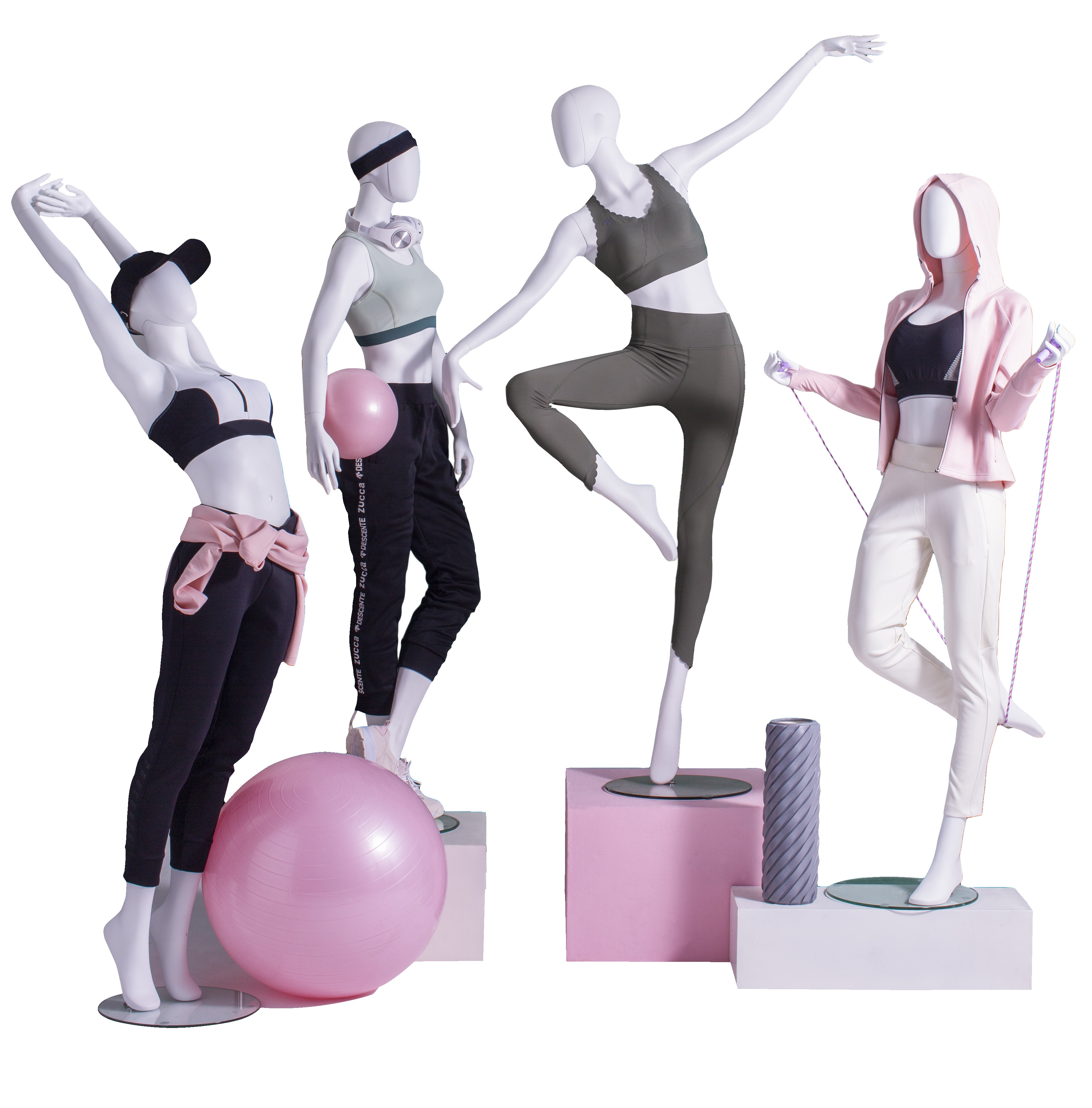 the body shop Fashion  Store Showcase Display Women Fiberglass   female  yoga cheap mannequin