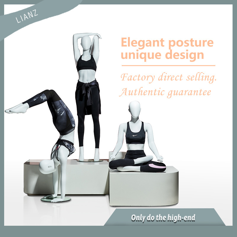 the body shop Fashion  Store Showcase Display Women Fiberglass   female  yoga cheap mannequin