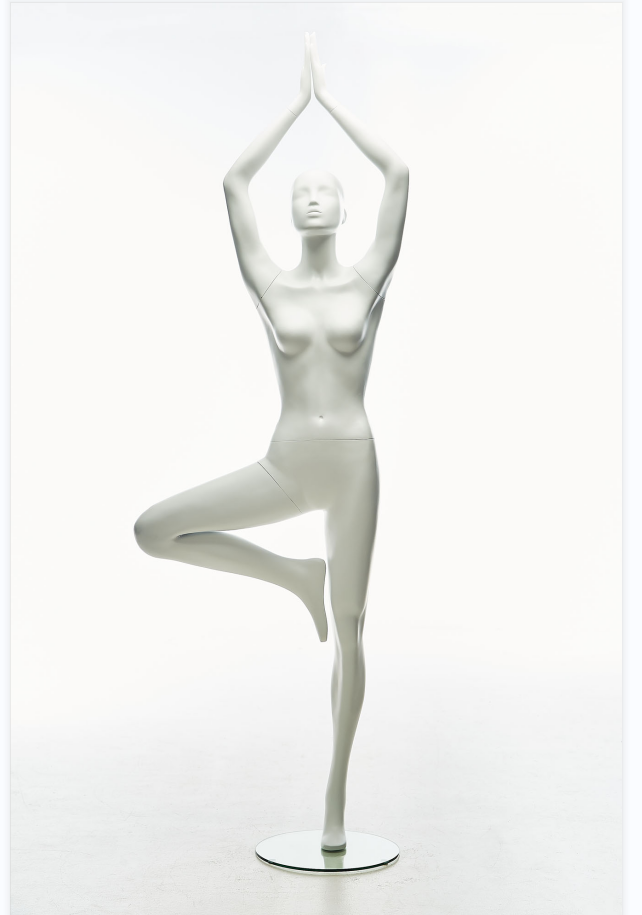 Full body dress form ladies garment clothes display fiberglass mannequin with wood base  female  yoga mannequin  from Zihe