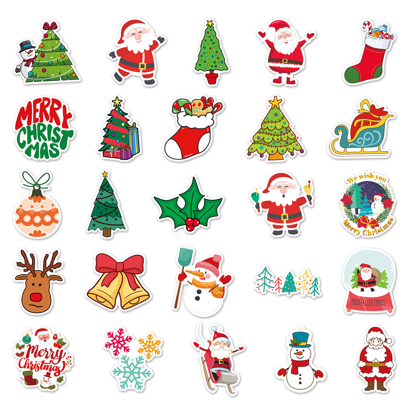 50 Pcs Christmas Stickers for Kids Funny Christmas Holiday Stickers for Water Bottles Vinyl 2023Christmas Stickers for Gifts