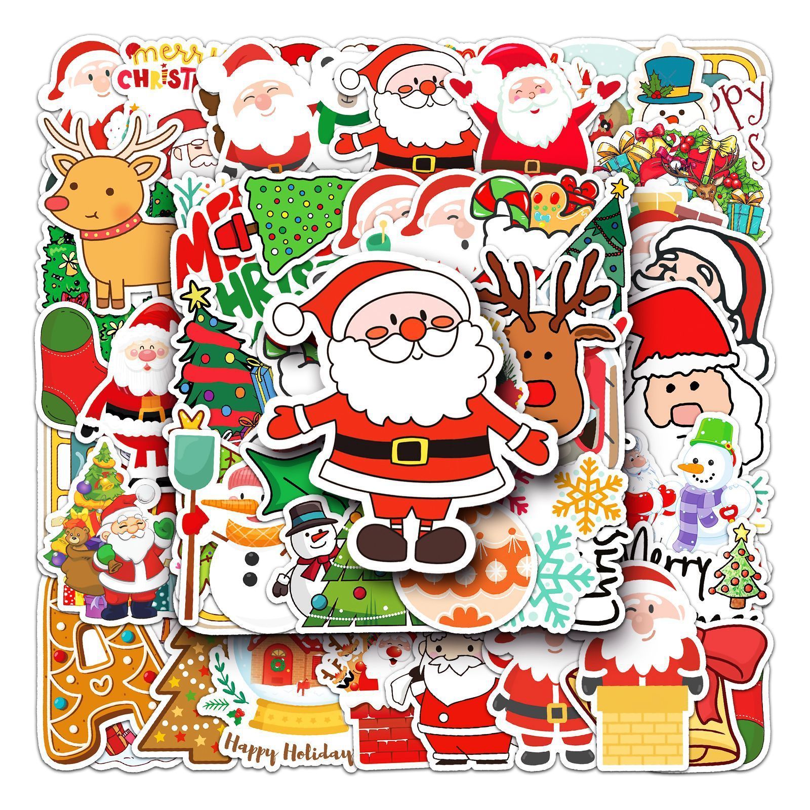 50 Pcs Christmas Stickers for Kids Funny Christmas Holiday Stickers for Water Bottles Vinyl 2023Christmas Stickers for Gifts