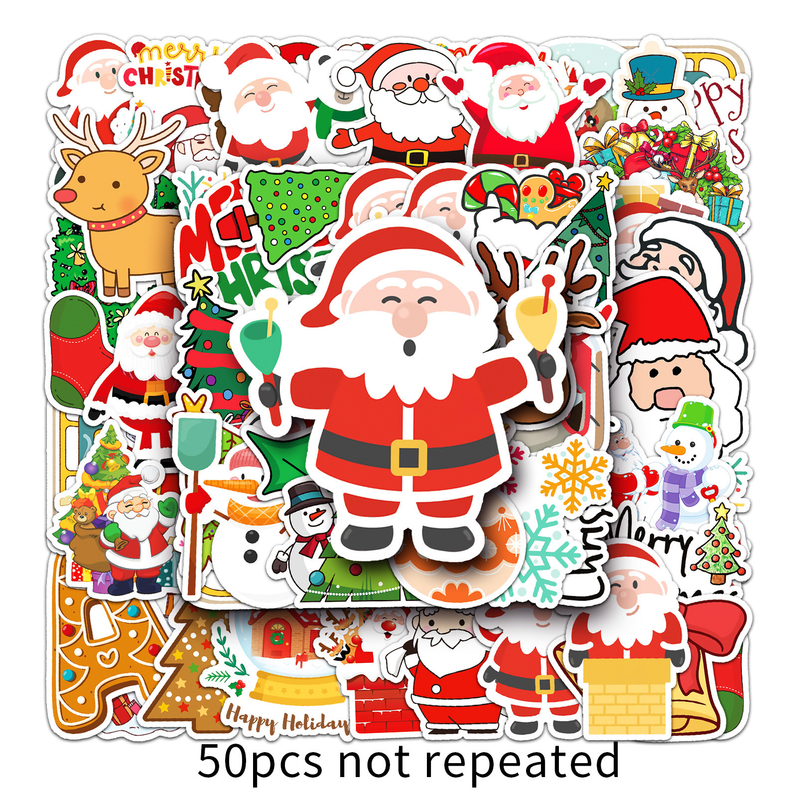 50 Pcs Christmas Stickers for Kids Funny Christmas Holiday Stickers for Water Bottles Vinyl 2023Christmas Stickers for Gifts