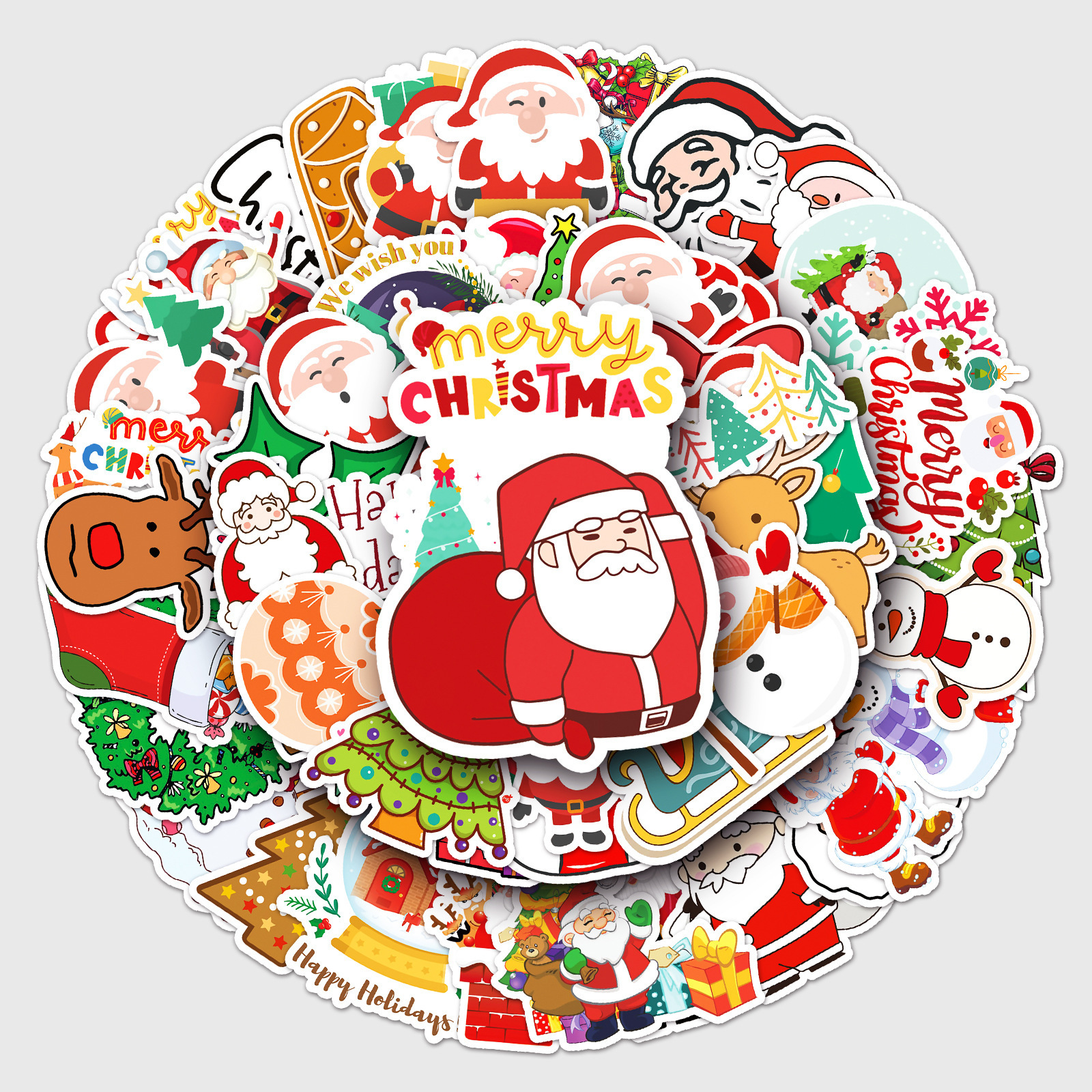 50 Pcs Christmas Stickers for Kids Funny Christmas Holiday Stickers for Water Bottles Vinyl 2023Christmas Stickers for Gifts