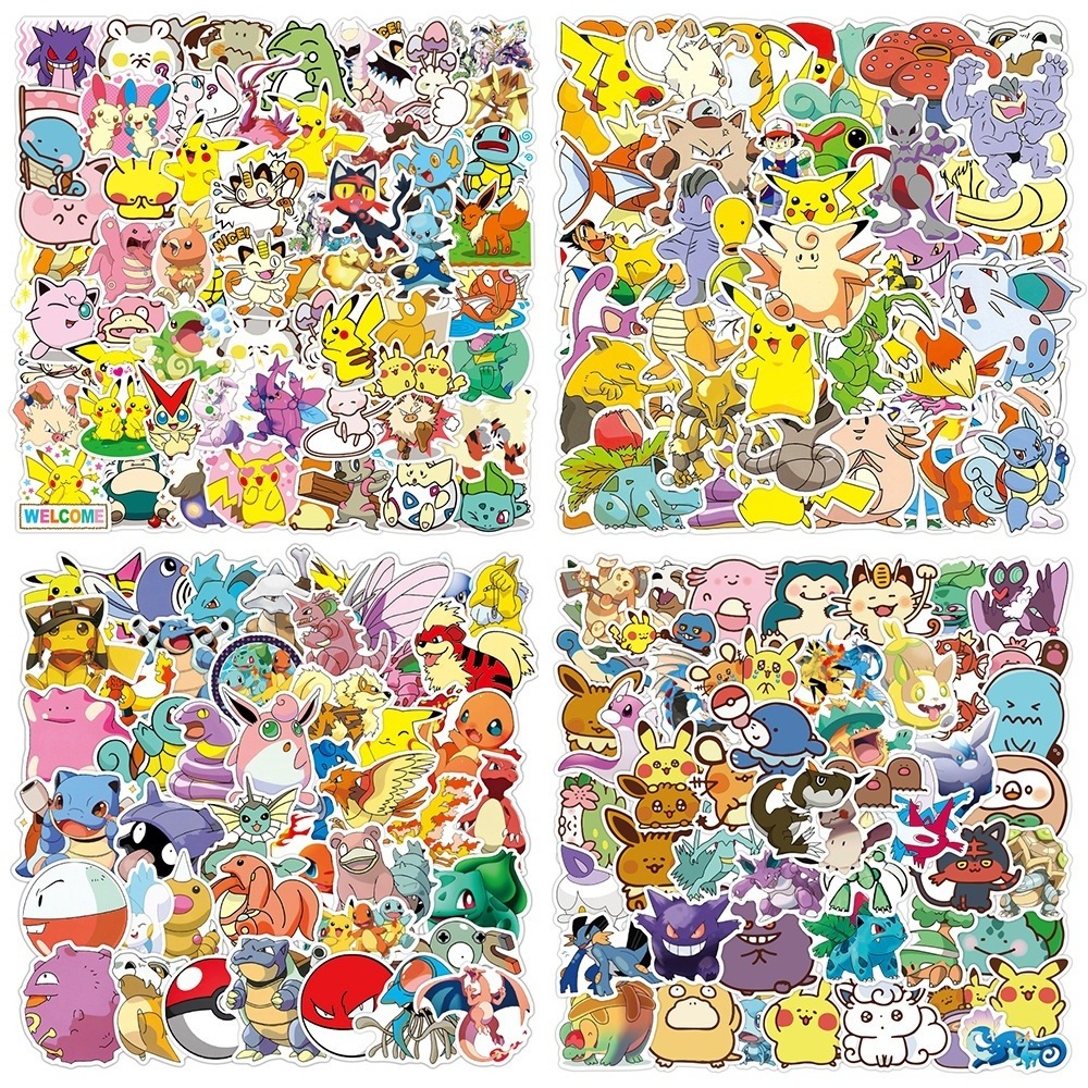 Hot Sale 50pcs/Set Wall Decals Room Decorations Pokemoned Pokeball Decor Stickers Cartoon Stickers