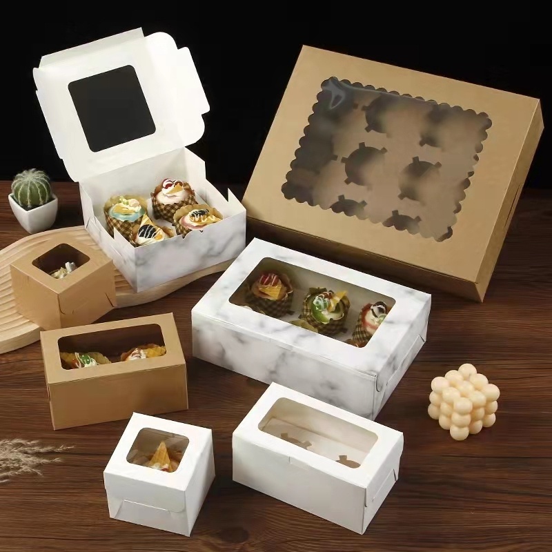 Transparent Cupcake Boxes Custom Printed Colors 8Holes12Holes 24Holes Individual Cupcake Box And Packaging