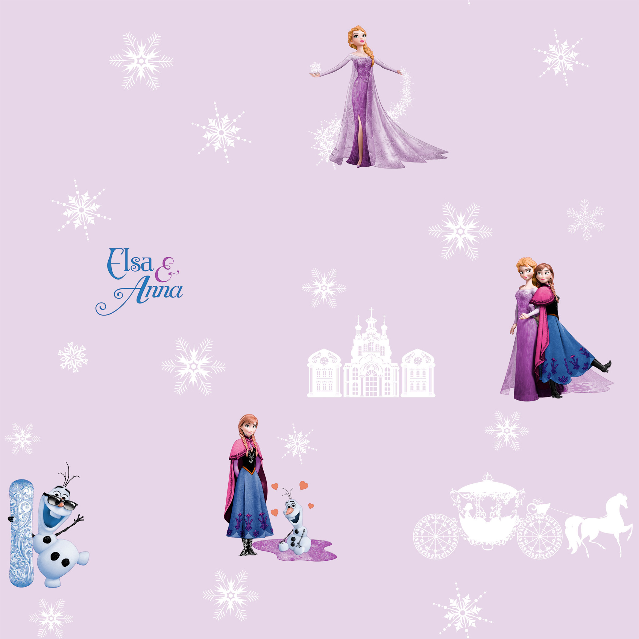 Elsa princess style pvc children bedroom wallpaper for home decoration