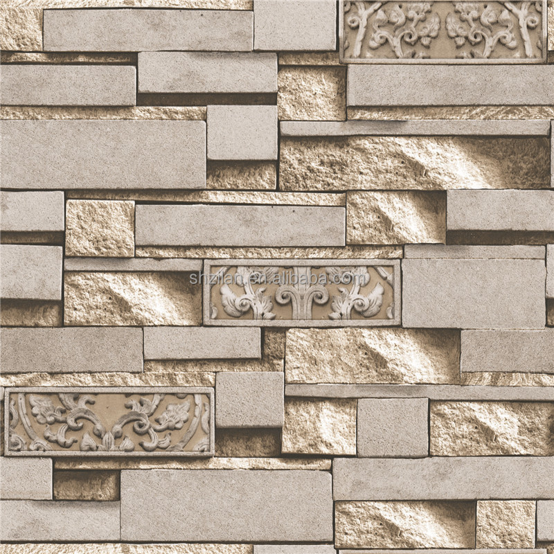 Interior 3d effect brick wallpaper