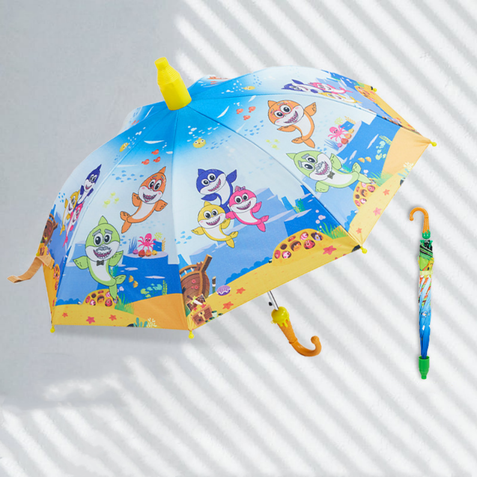 Small Kids Rain Umbrella With Reflective Stripe Gift Birthday For Boys Girls Plastic Polyester Cartoon  Children Parent-child