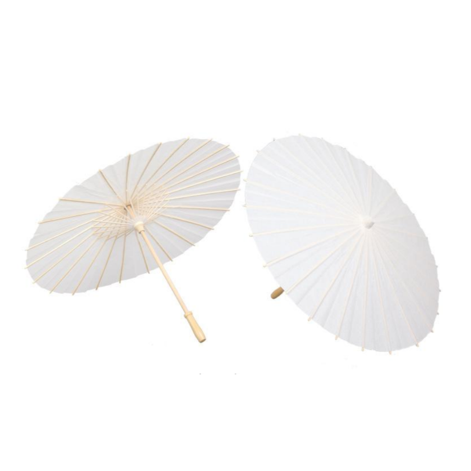 Wood Craft Paper Umbrella Custom DIY Hand-painted Blank Paper Umbrella Chinese Antique Umbrella